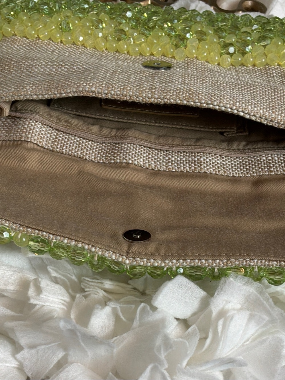 Banana Republic Beaded Lime/Green Clutch - Picture 5 of 7